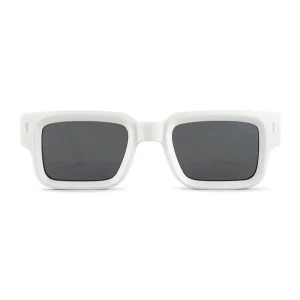 Lentes de Sol - Exclamation - Blanco Mate - Lente de espejo ahumado